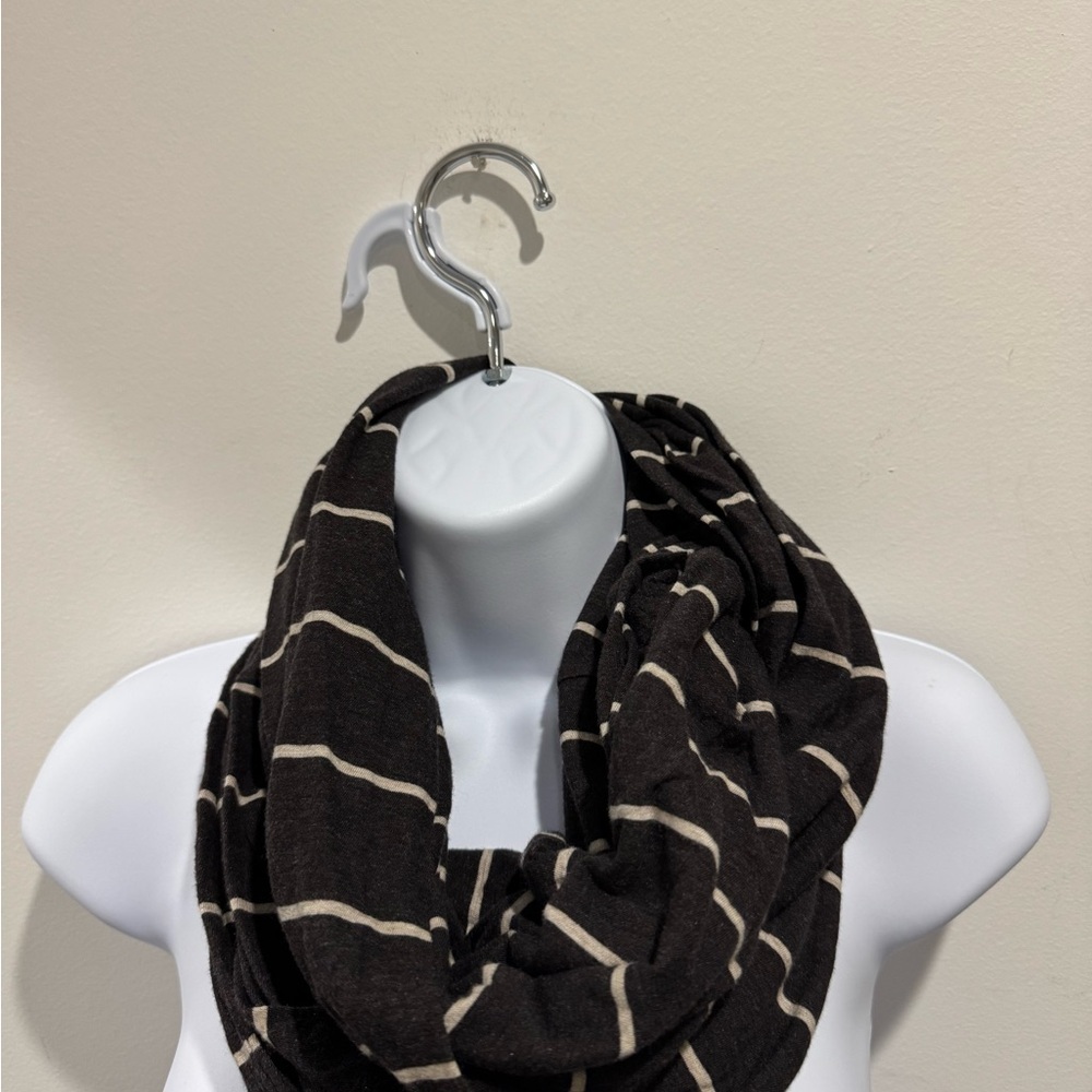 Vince Black and Cream Patterned Infinity Scarf